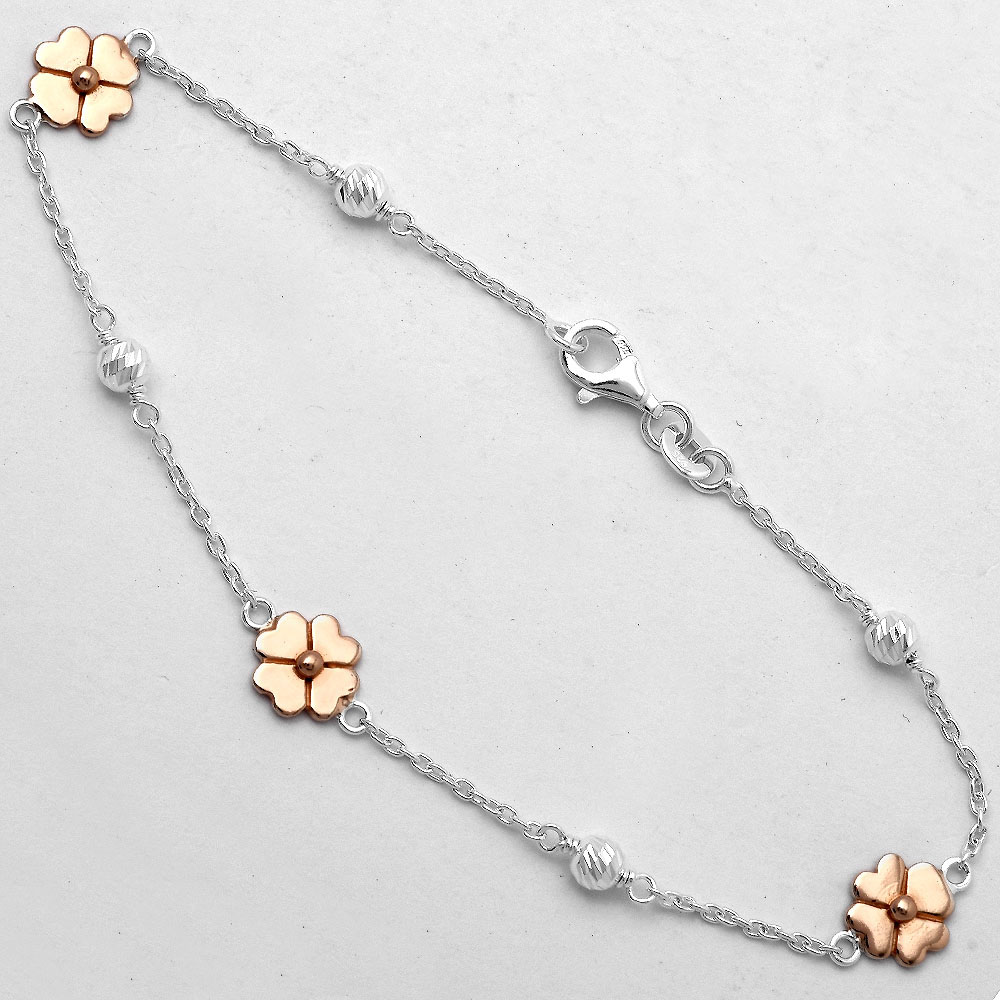 Flower Sterling Silver Silver Bracelet