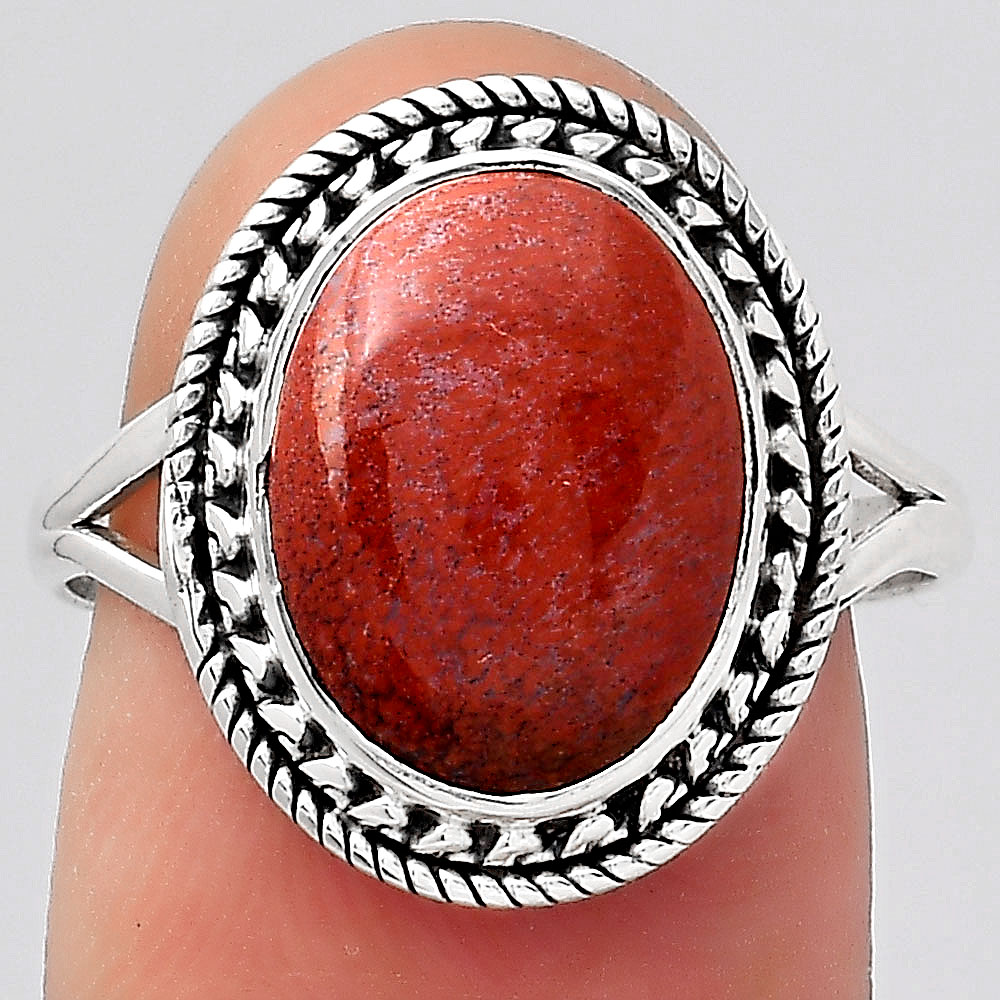 Red Moss Agate Ring size-8 SDR129148